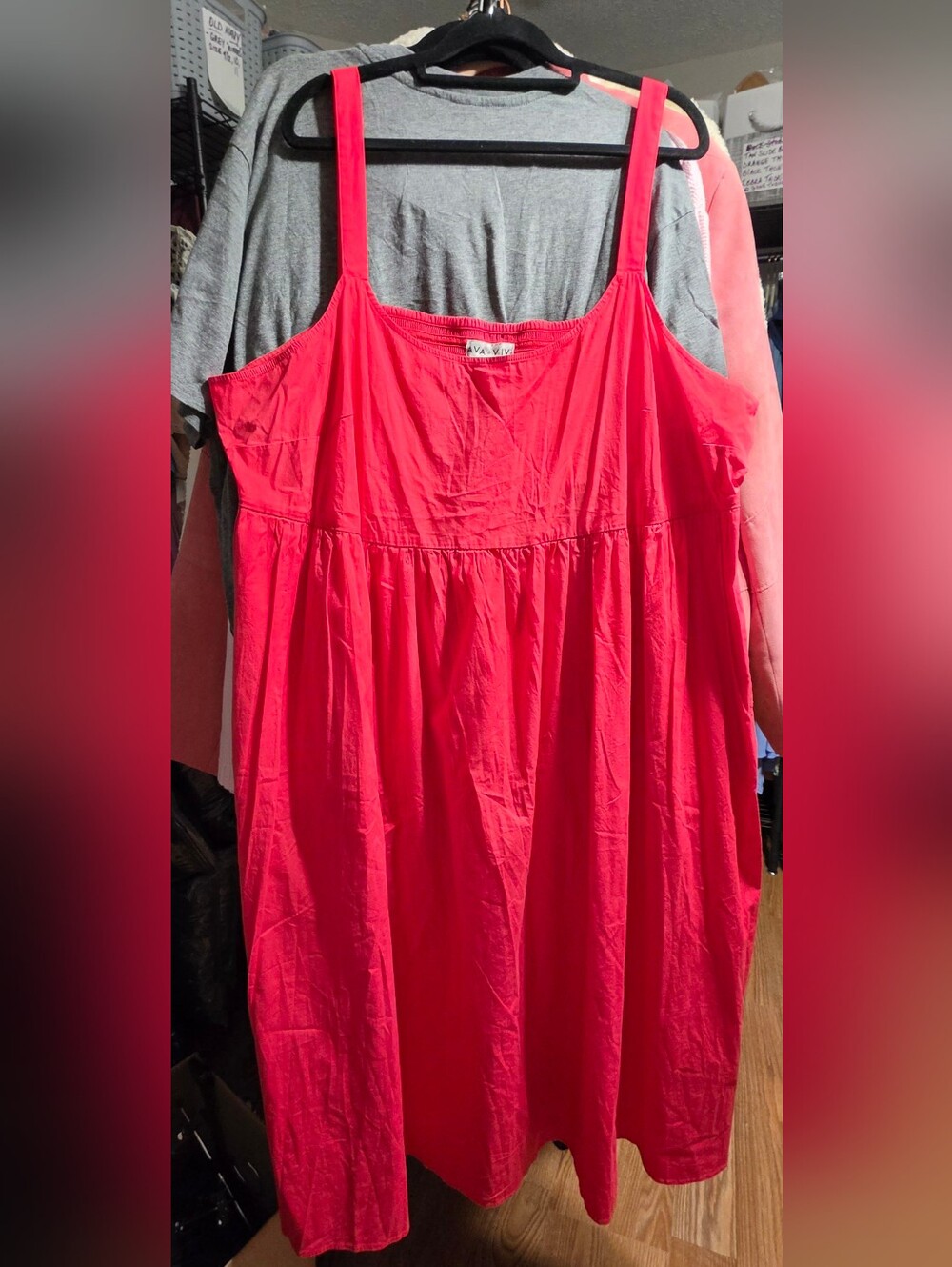 AVA & VIV Bright Coral Sundress With Pockets